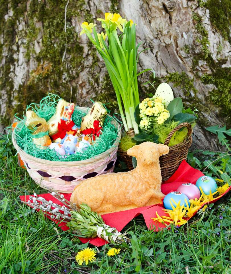 Wielkanocne kosze Wielkanocne Osterlamm Wielkanocny dzwonki puzzle online