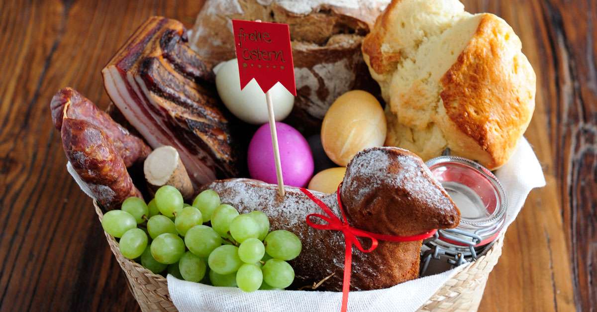 Wielkanocny kosz do żywności puzzle online