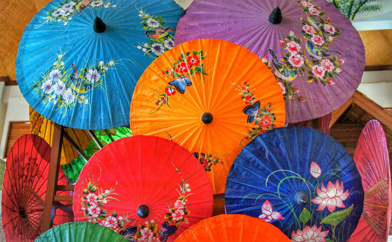 Orientalny parasol. puzzle online