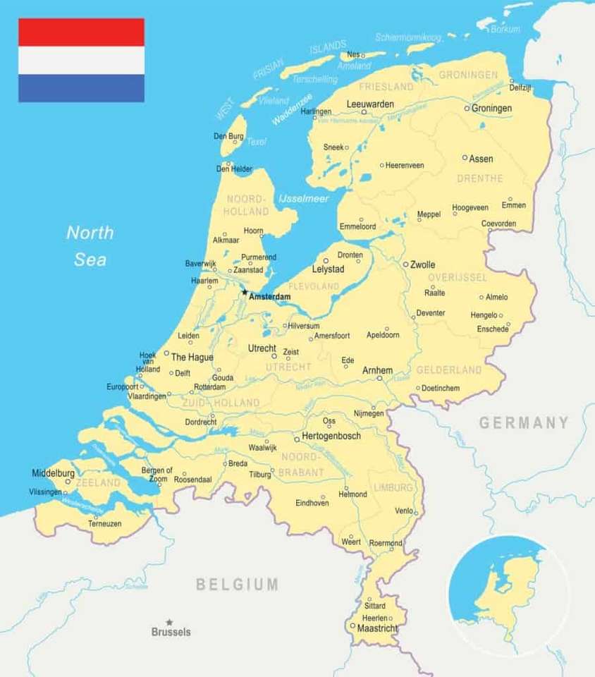 Mapa Holandii puzzle online