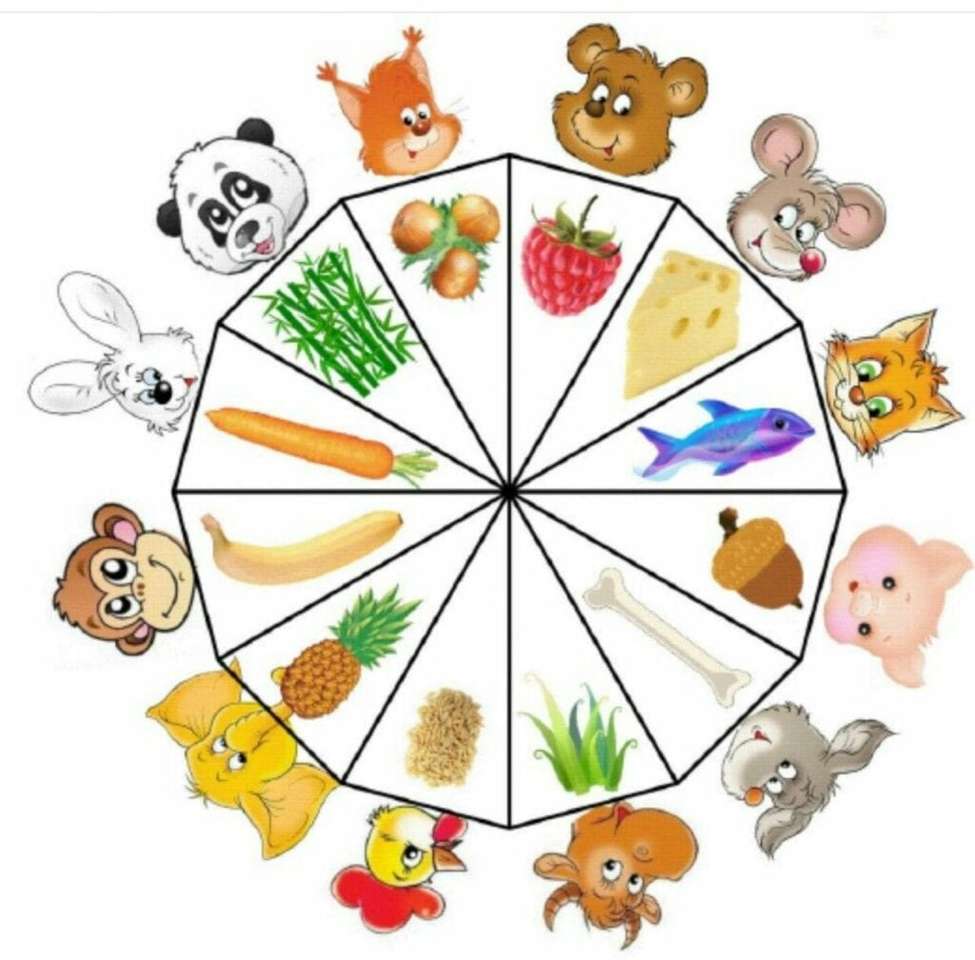 Jedzenie dla zwierząt puzzle online