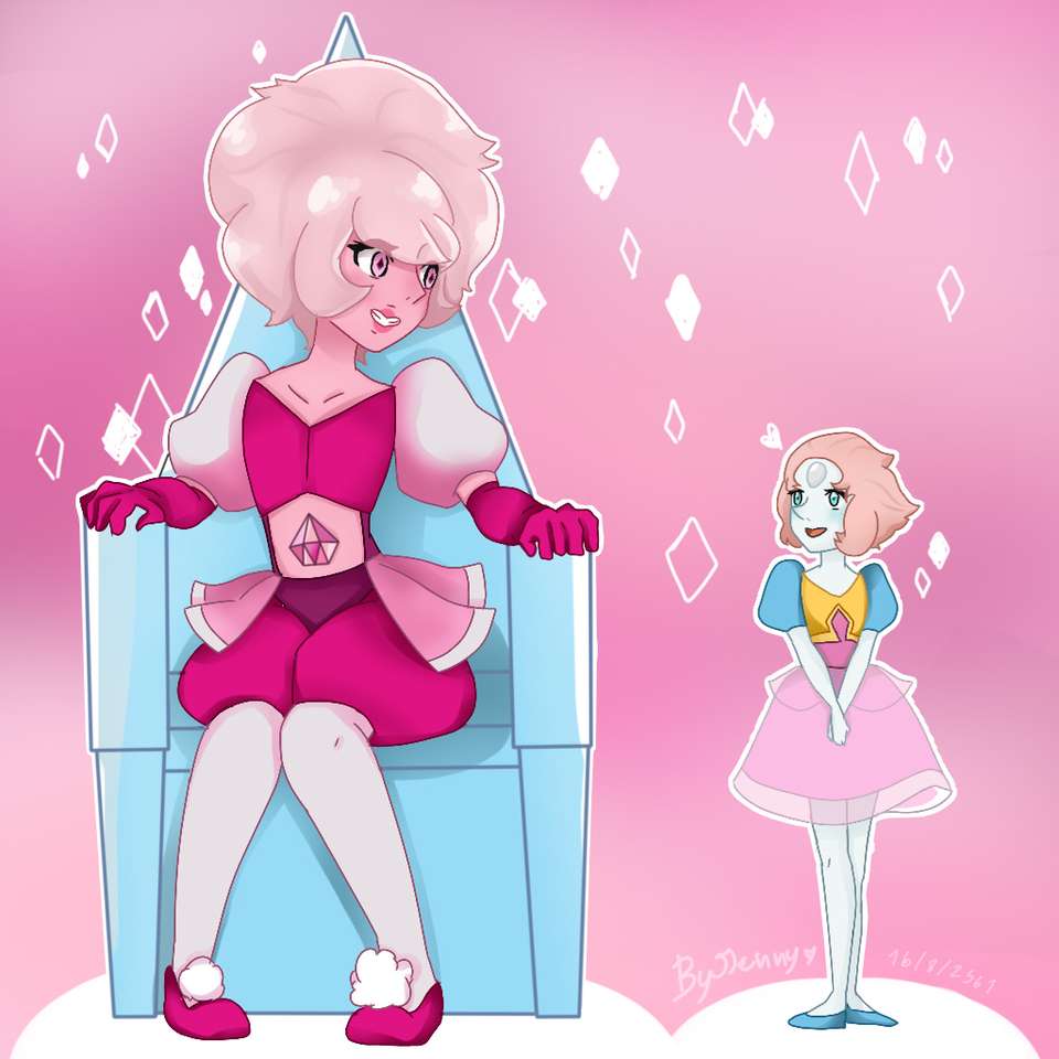 Różowy diament i perła puzzle online
