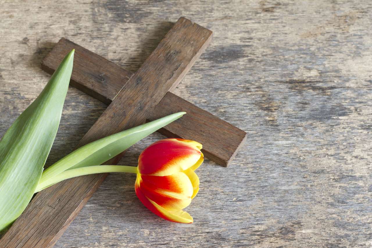 Krzyż i kwiat puzzle online
