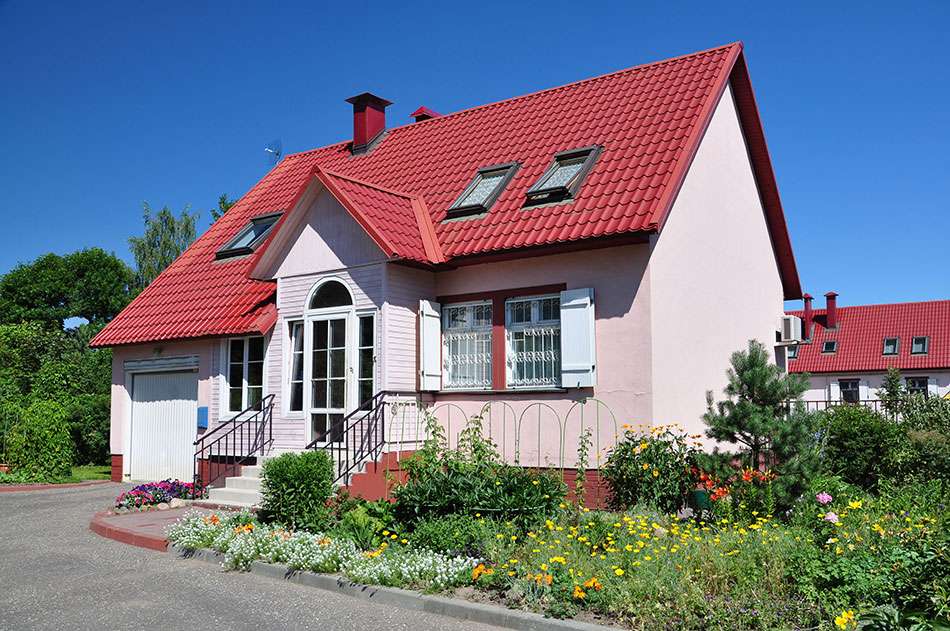 dom z czerwonym dachem puzzle online