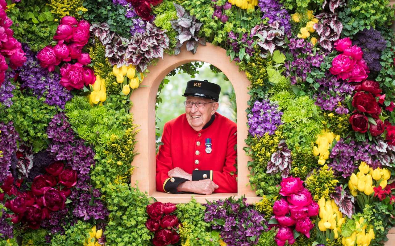 Flowerwall w Chelsea Flower Show Anglia puzzle online