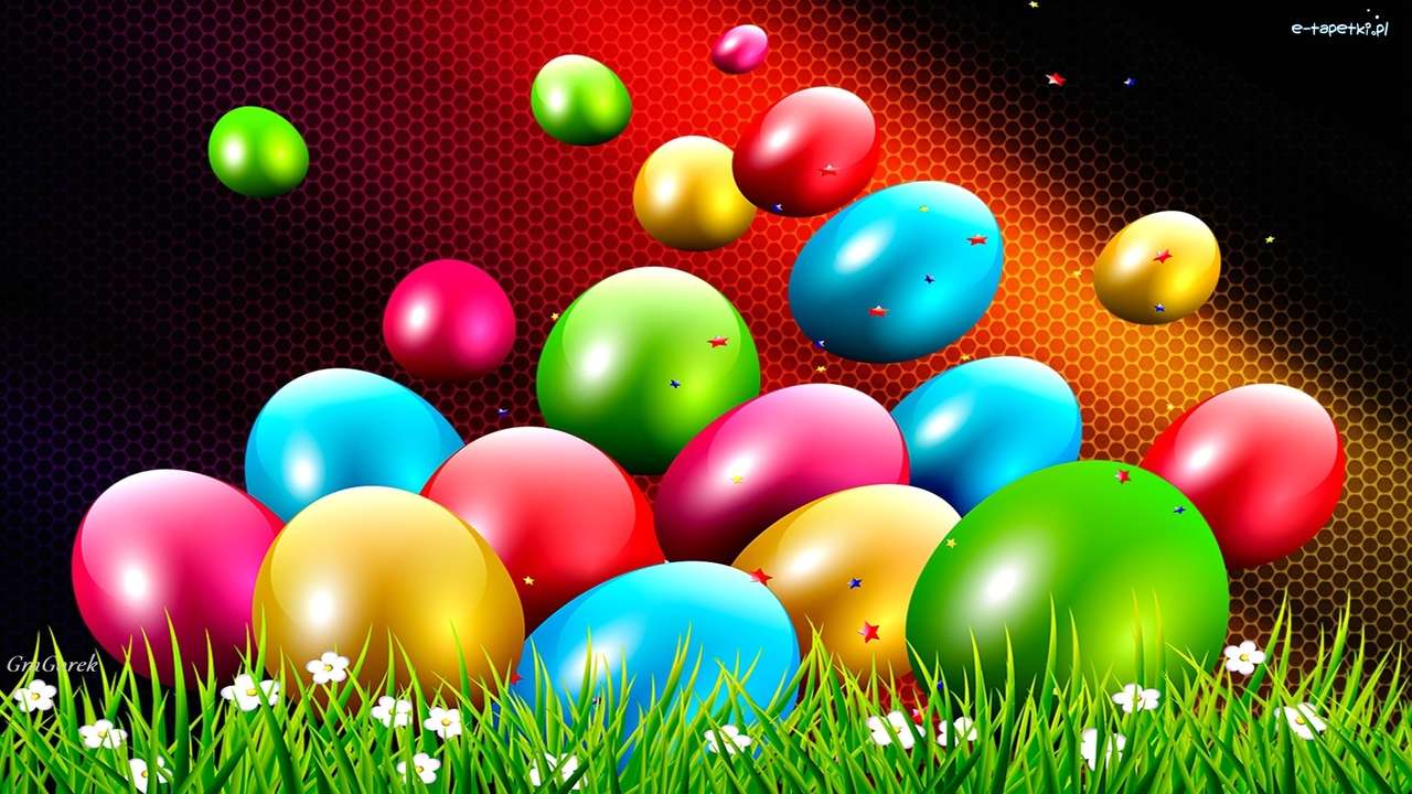 kolorowe jajeczka wielkanocne puzzle online
