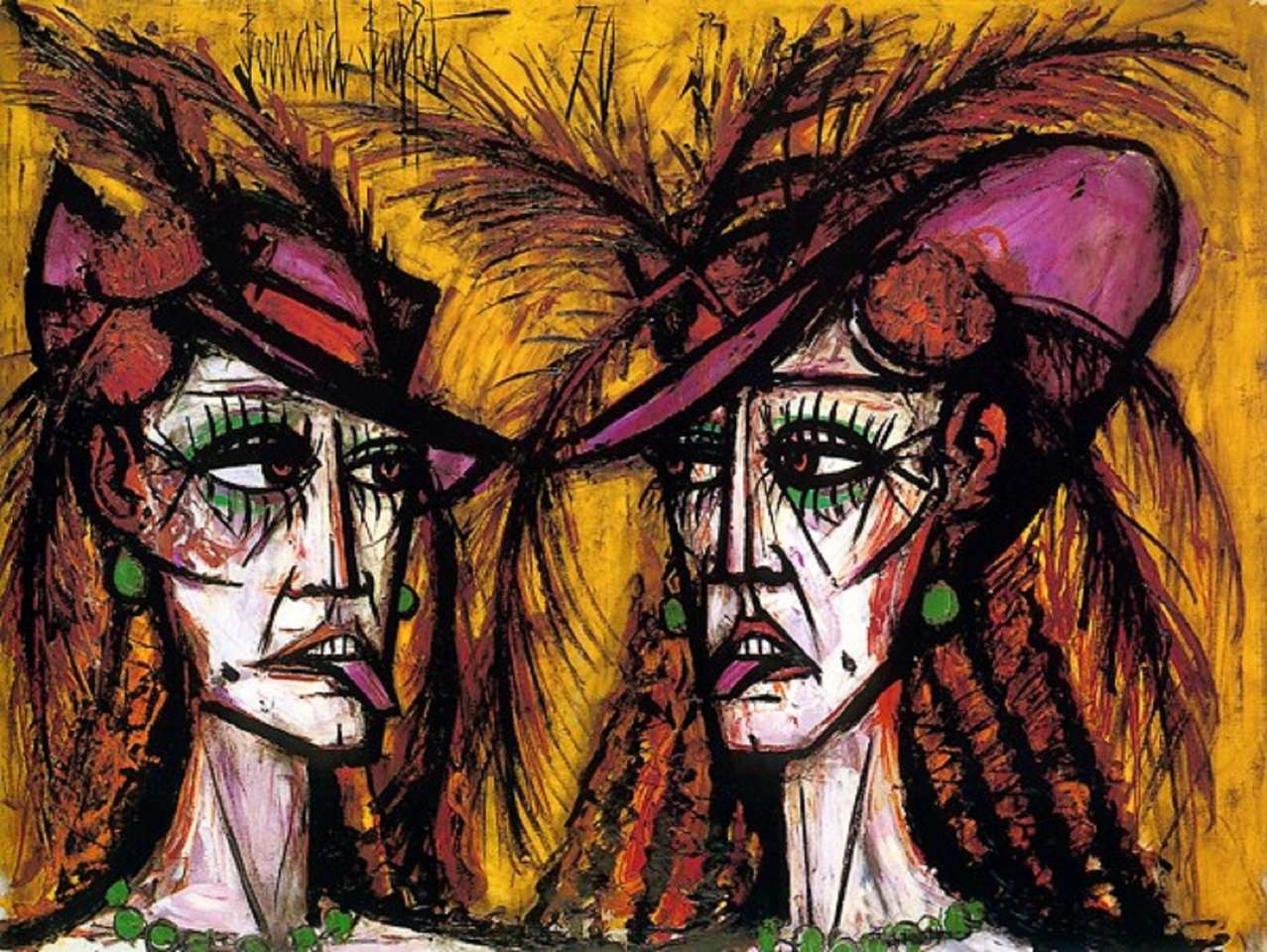 "Kobiety w kapeluszach (1970) Bernard w formie bufetu puzzle online