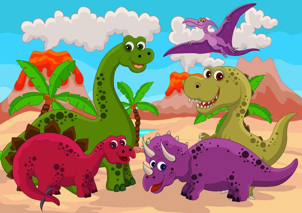 Динозаври и вулкани пъзел