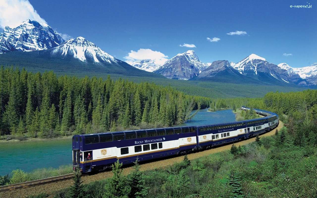 pociąg ekspres w górach puzzle online