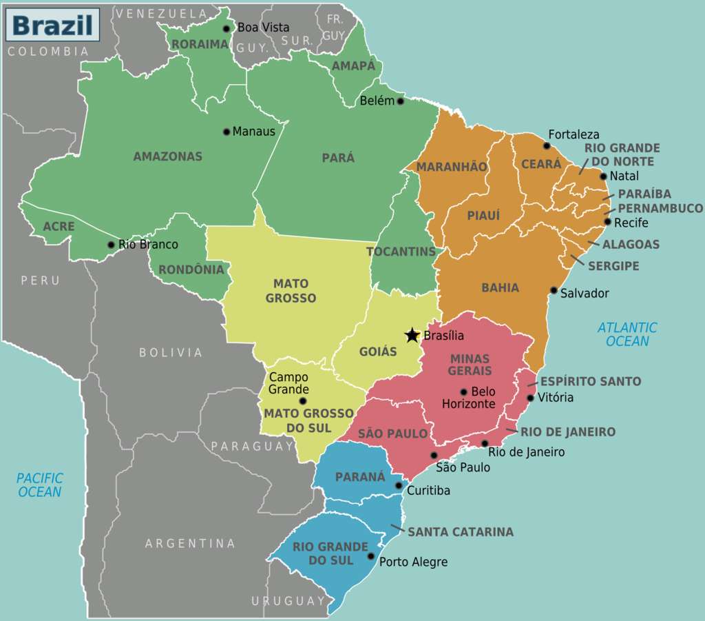 Mapa polityczna Brazylii puzzle online