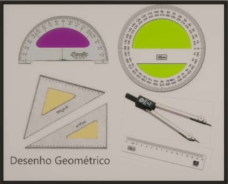 Geometryczne instrumenty rysunkowe. puzzle online