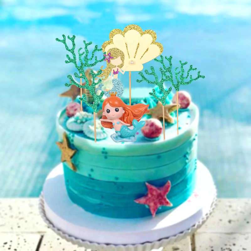tort dla dziecka- syrenka w morzu puzzle online