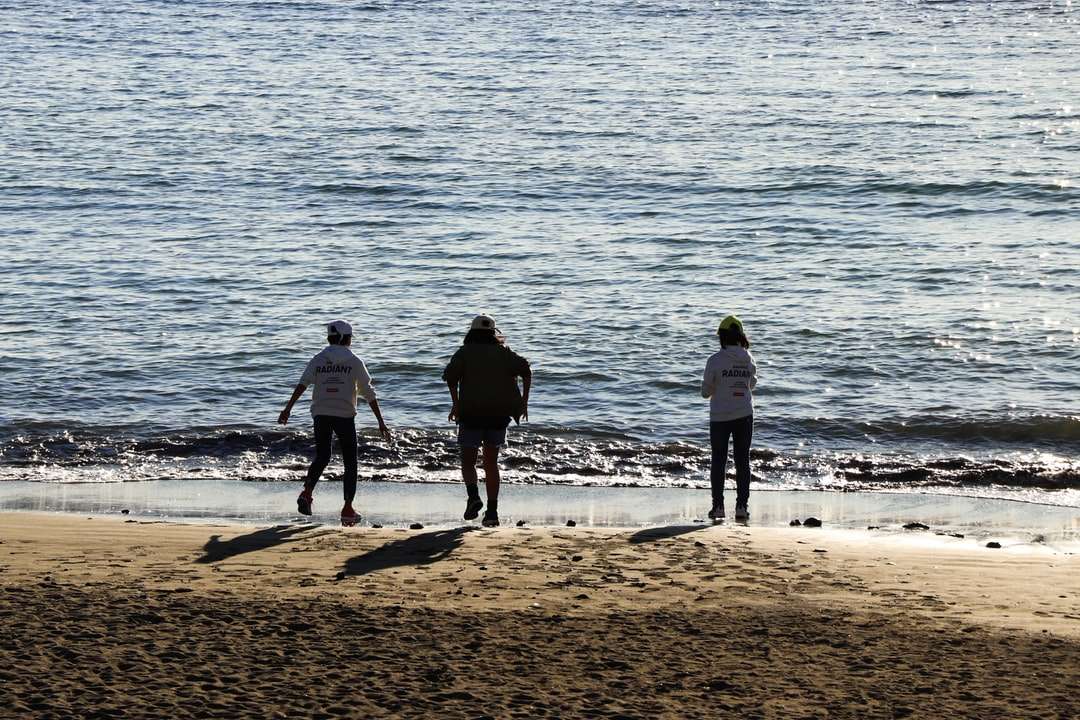 3 mężczyzn stojących na plaży w ciągu dnia puzzle online