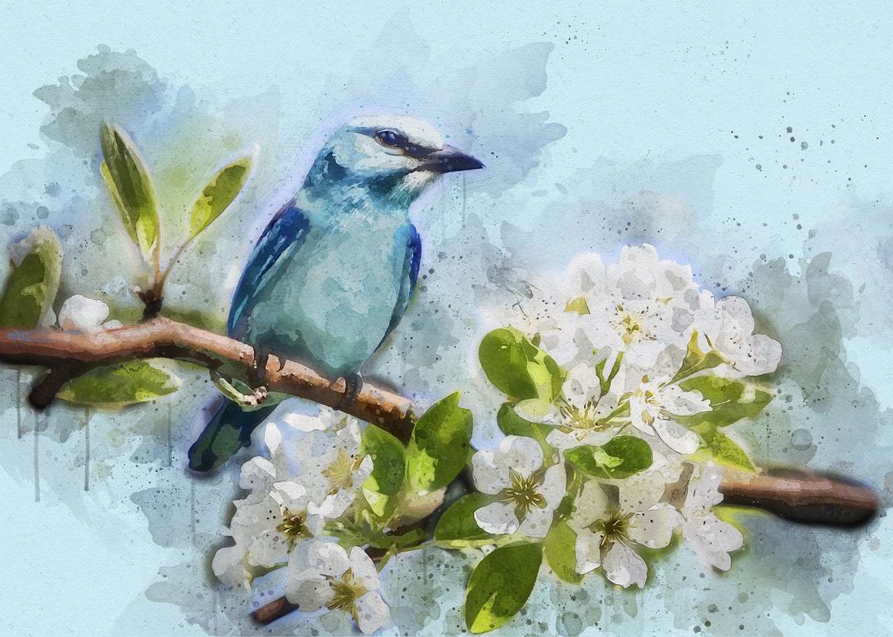 Niebieski ptak• dzikie ptactwo puzzle online