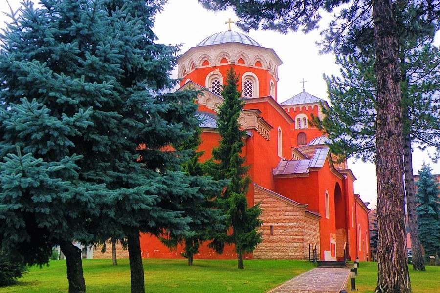Klasztor Zica w Serbii puzzle online