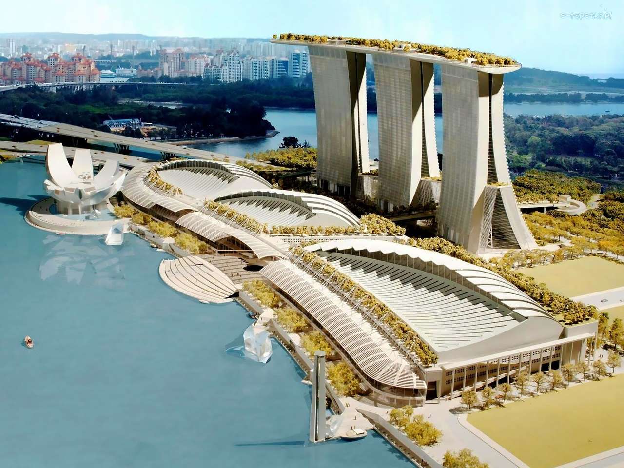 Zatoka Marina w Singapurze z hotelami puzzle online