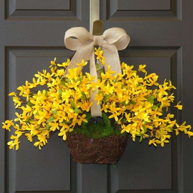 ドアの装飾としてのフリージアの花 パズル