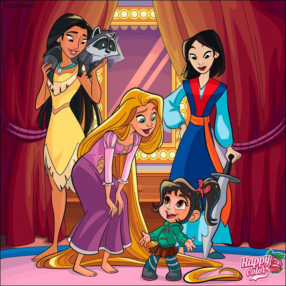 Vanellope с принцесите на Дисни пъзел