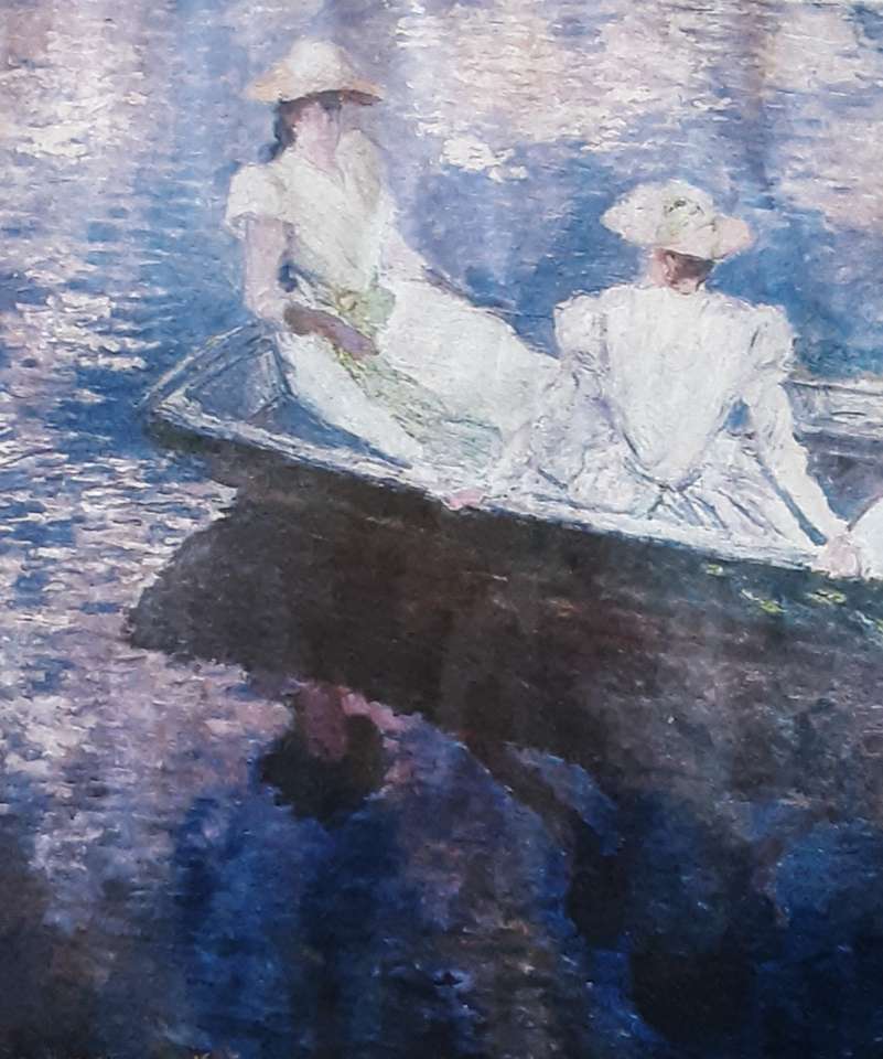 Monet młoda dziewczyna w łodzi wiosłowej puzzle online