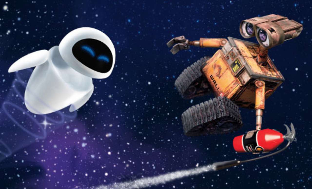 Ewa i Wall-E w kosmosie puzzle online