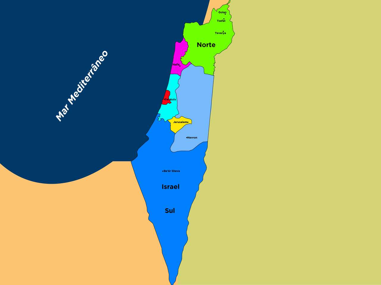 Mapa Izraela puzzle online