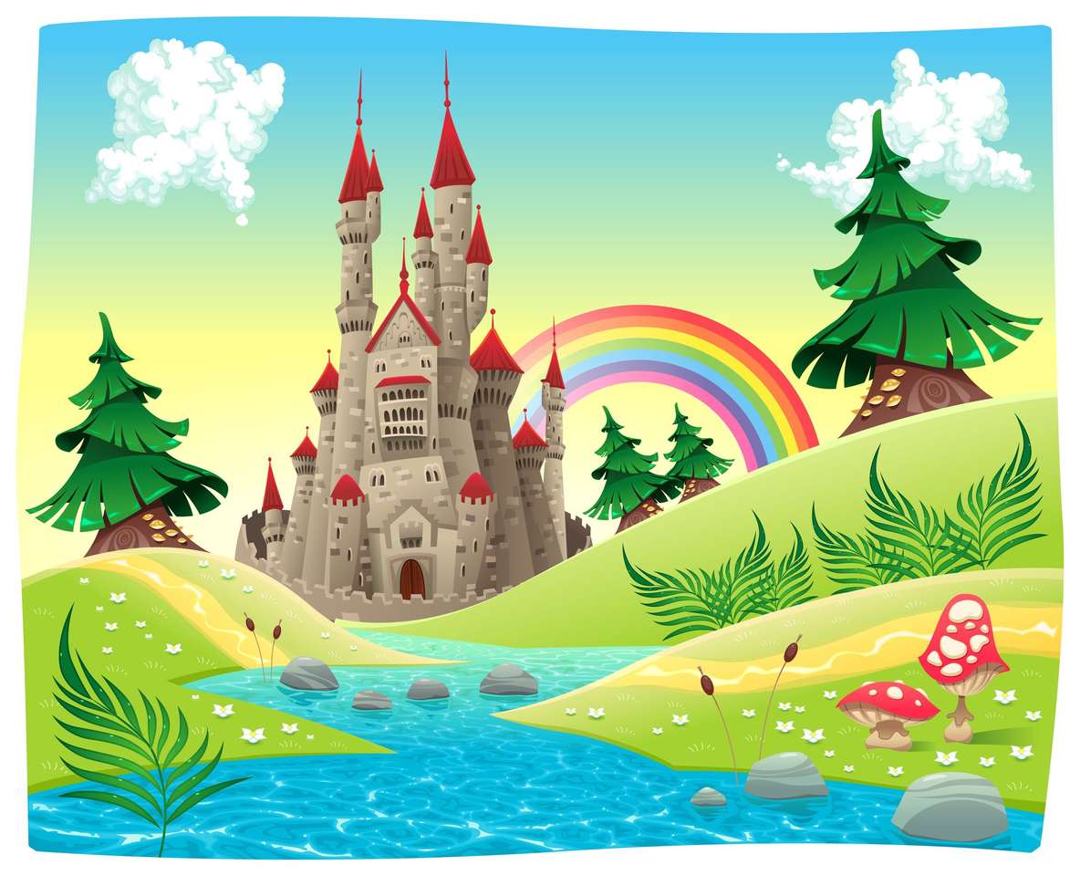 Zamek i tęcza puzzle online