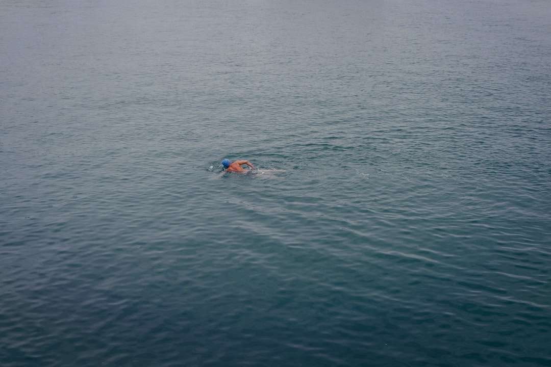 Osoba pływająca na niebieskim morzu w ciągu dnia puzzle online