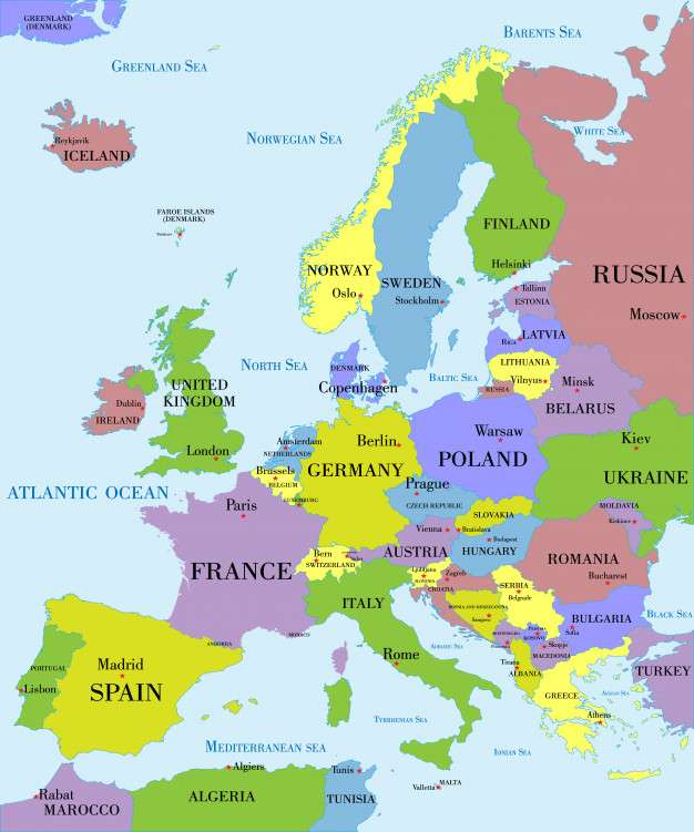 Mapuj Europę puzzle online