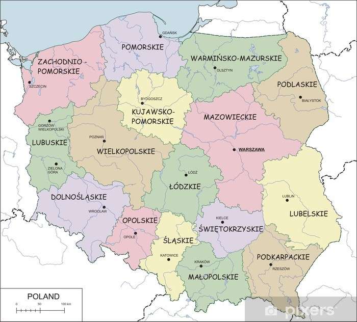 Mapa Polski z województwami puzzle online