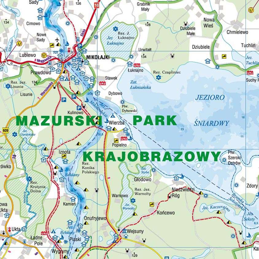 Mapa jezior mazurskich puzzle online