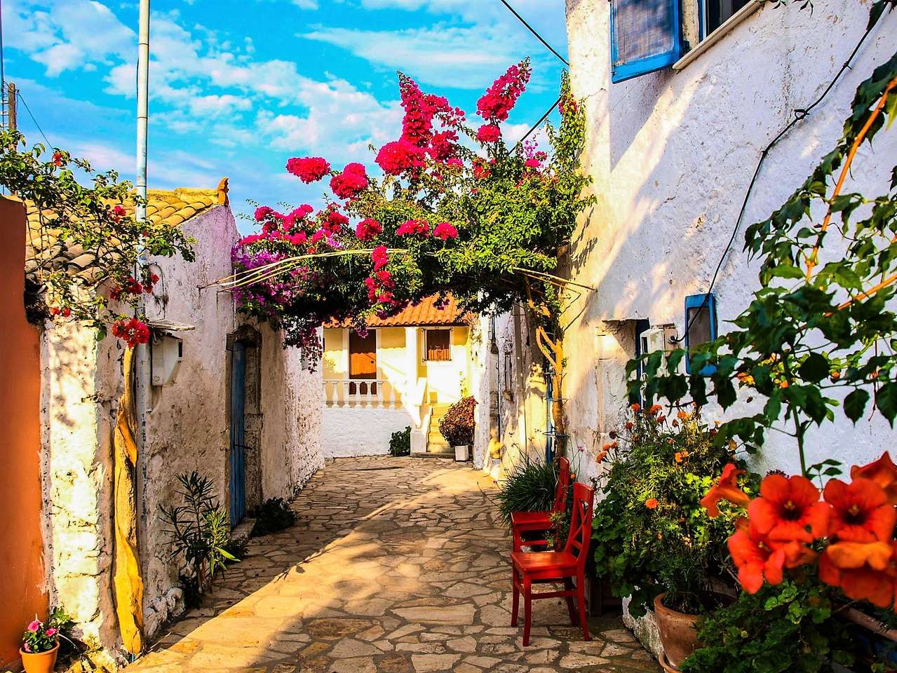 Afiona's plaats op het eiland Corfu legpuzzel