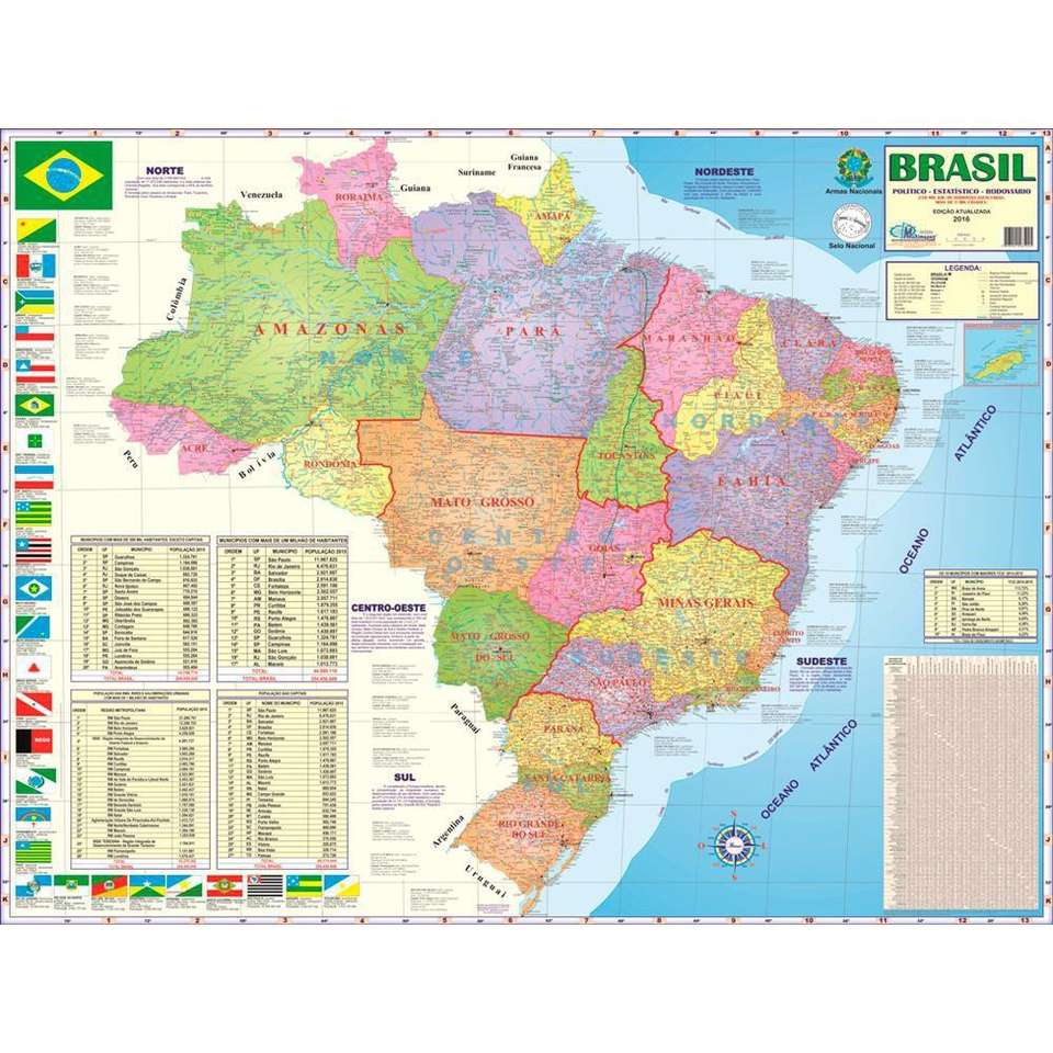 Mapa Brazylii. puzzle online
