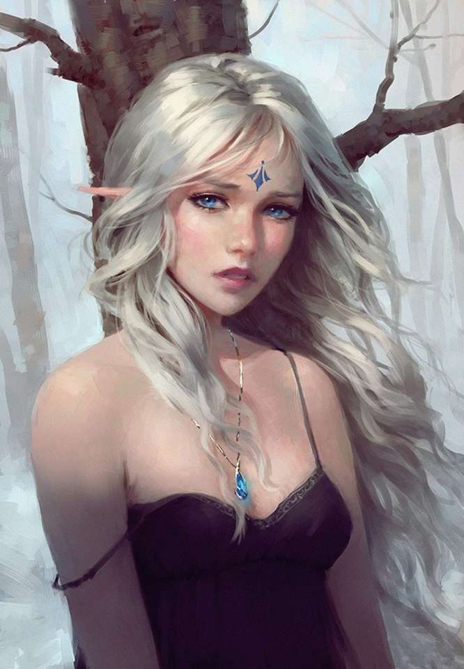 Elf Girl z długimi blond włosami puzzle online