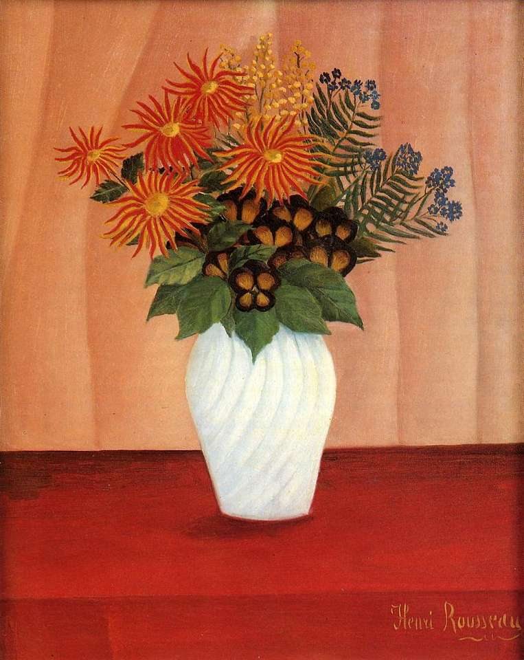 "Bukiet kwiatów" (1909) Henri Rousseau puzzle online