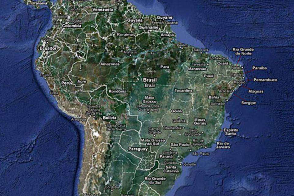Mapa Brazylia (Ameryka Południowa) puzzle online