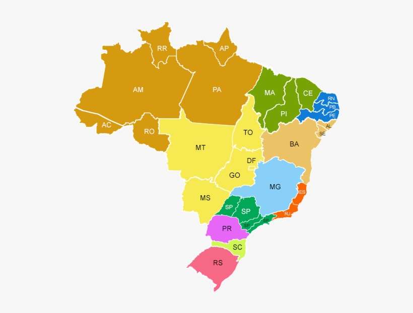 Mapa stanów Brazylii puzzle online