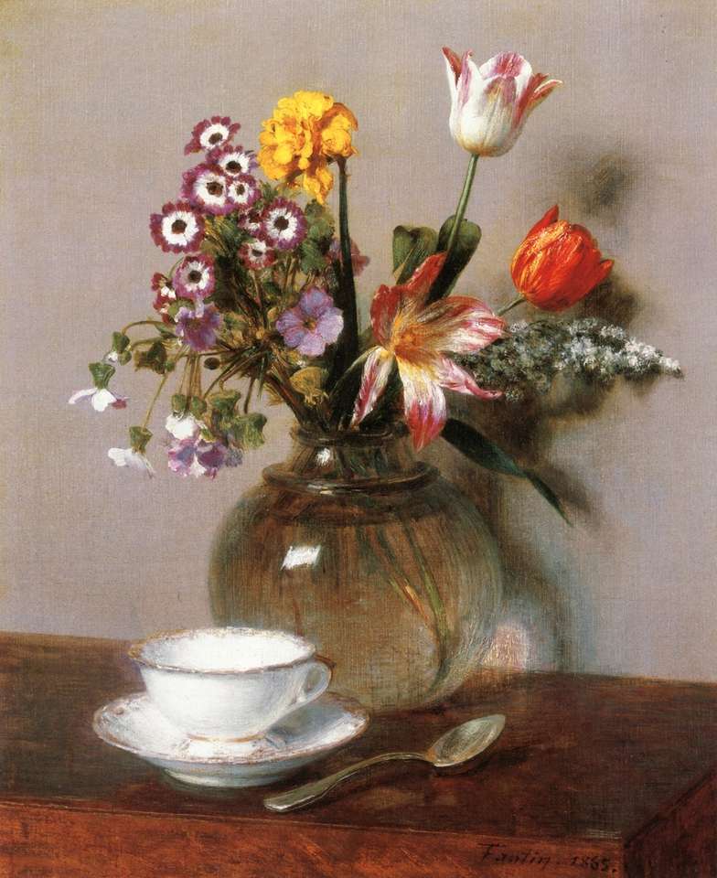"Wazon kwiatowy" Henri Fantin-Latour (1836-1904) puzzle online