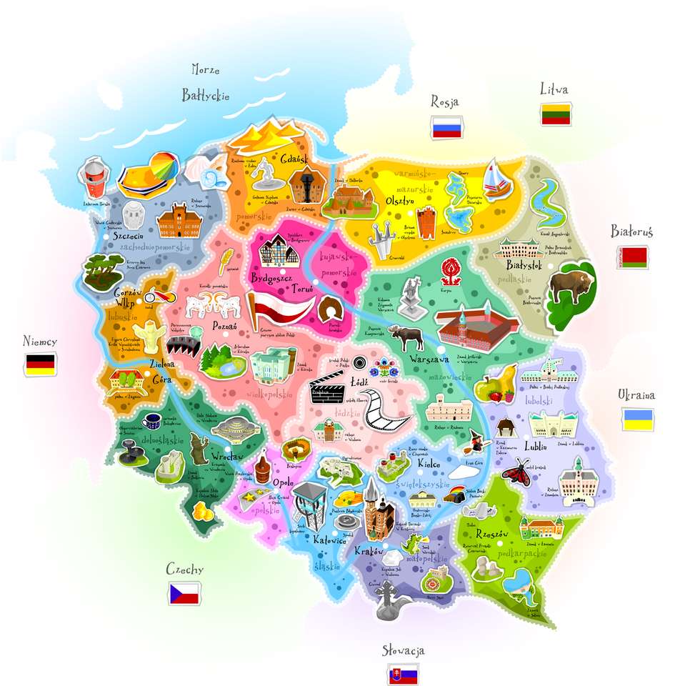 mapa Polski puzzle online