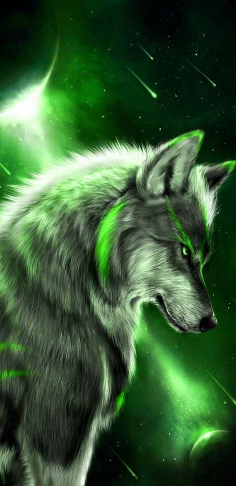 Green wolf magic puzzle online