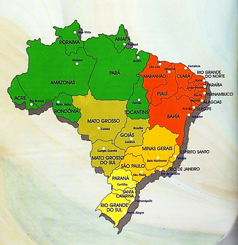 Mapa Brazylii. puzzle online