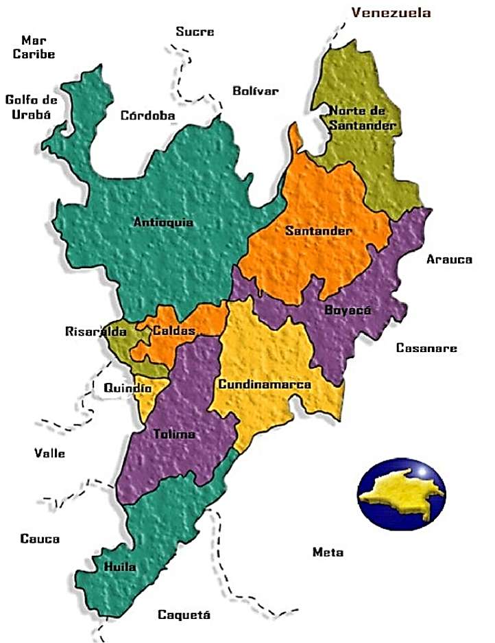 Mapa polityczna regionu Andyjskiego puzzle online