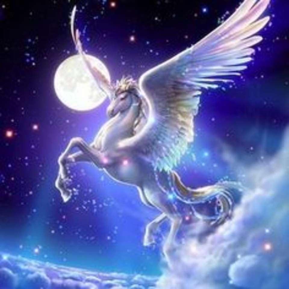Pegasus latający w nocy puzzle online