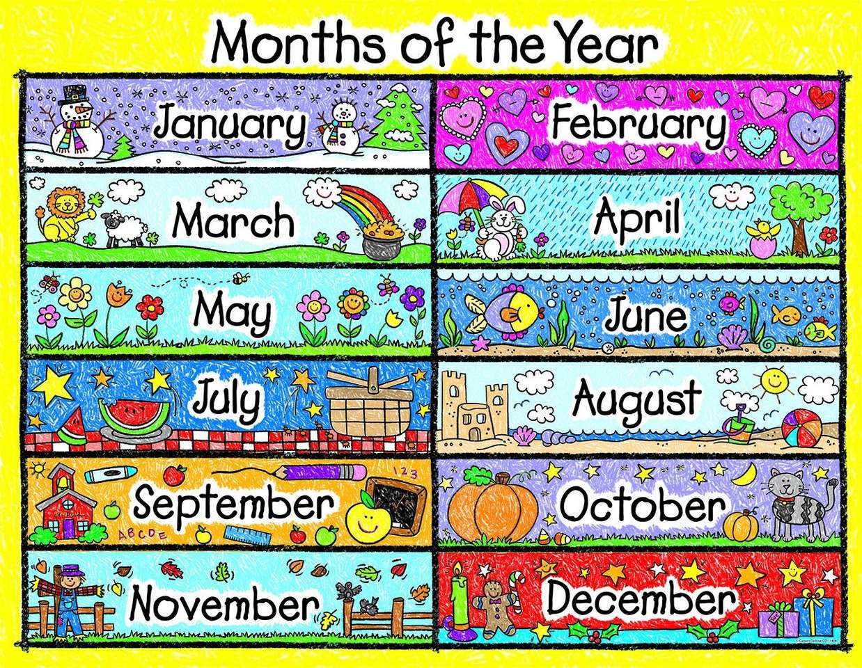 miesiące roku puzzle online