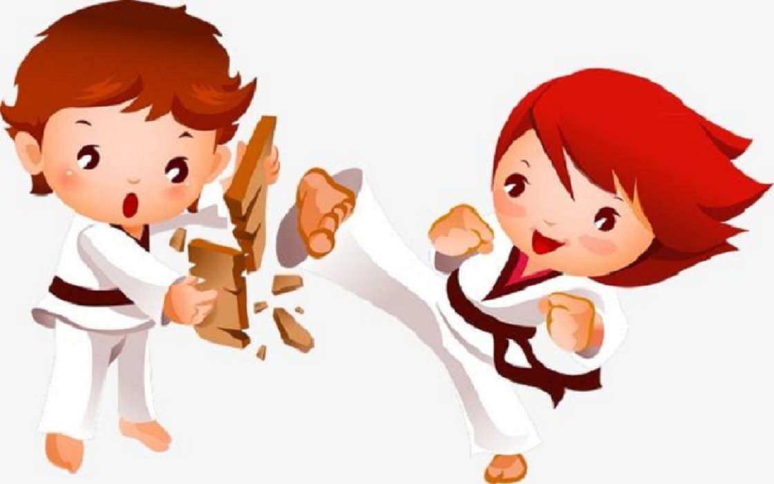 Taekwondo - łamanie dzieci puzzle online