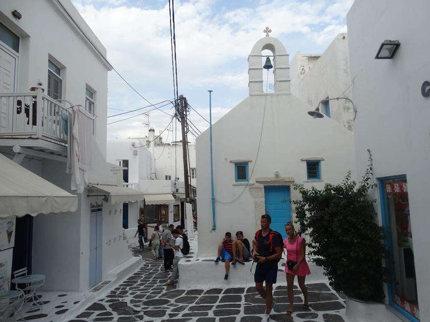 Białe domy na wyspie Mykonos puzzle online