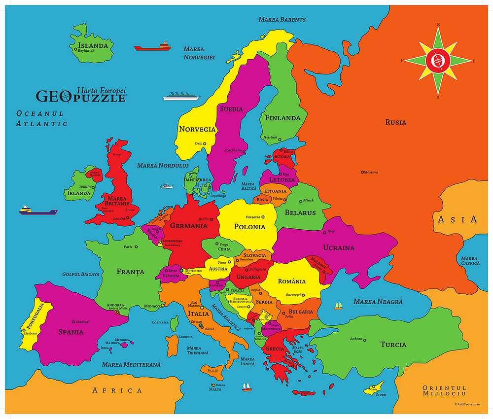 Europa Mapa Do Estado Elementos Jogar Jigsaw Puzzle