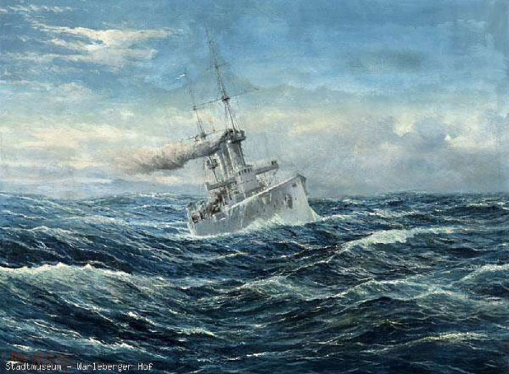 "The Cruiser Emden" Otto Mueller puzzle online