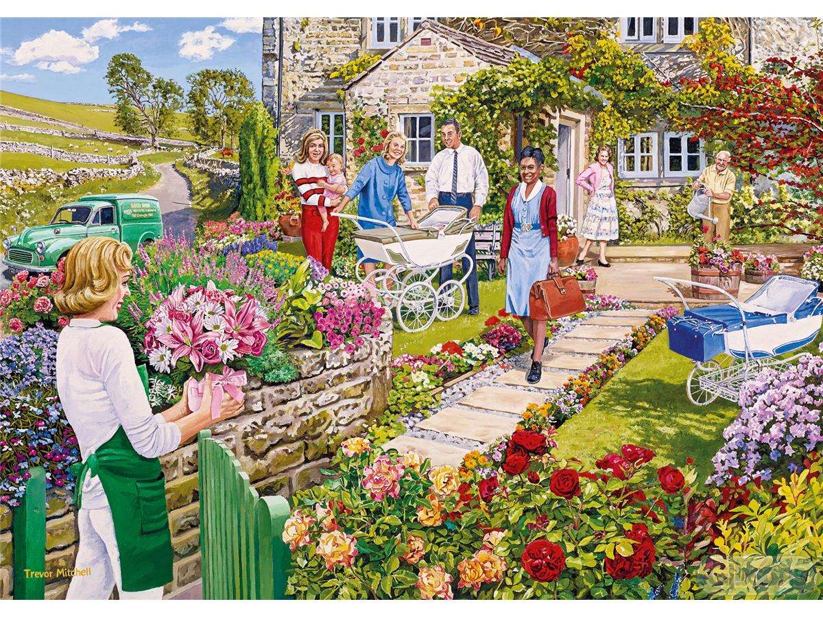 Rodzinnie w ogrodzie na wsi puzzle online