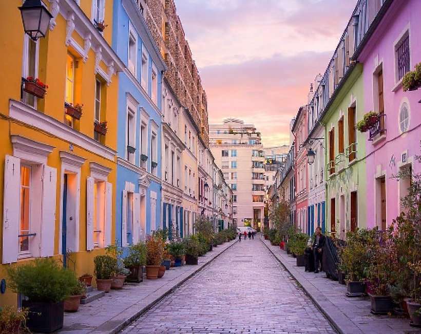 Kolorowe domy w Paryżu puzzle online