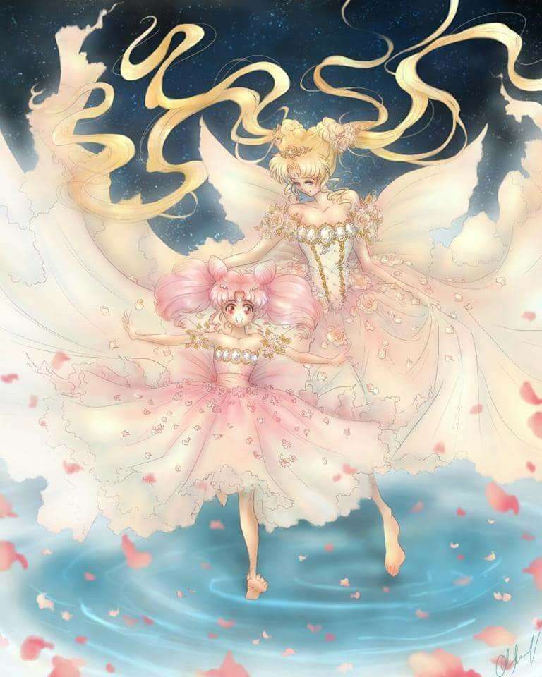 Neo-Queen Serenity i Little Lady puzzle online